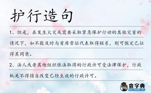 護行造句
