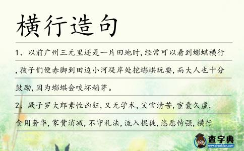 橫行造句