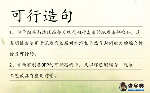 可行造句