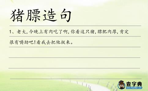 豬膘造句