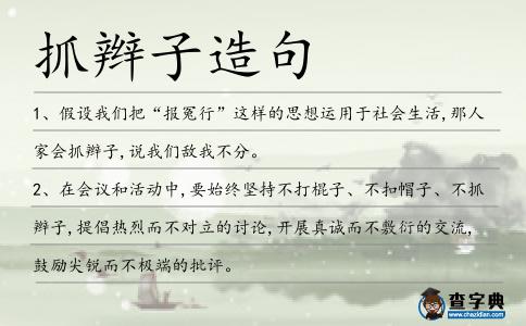 抓辮子造句