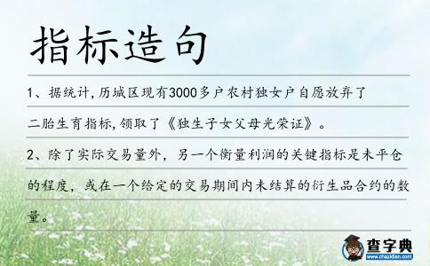 指標造句