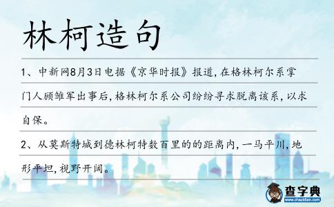 林柯造句
