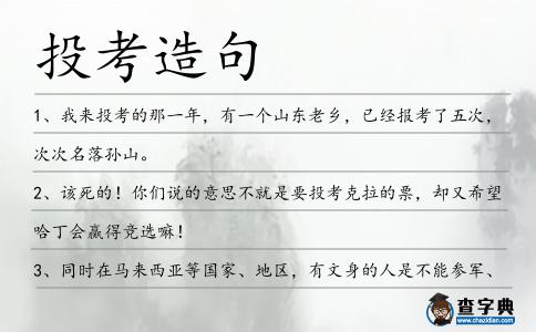 投考造句