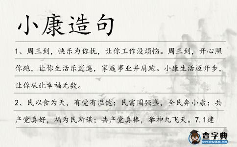 小康造句