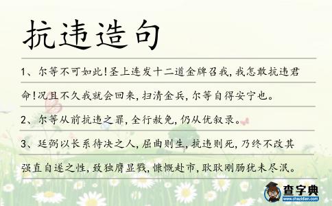 抗違造句