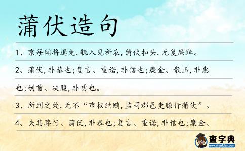 蒲伏造句