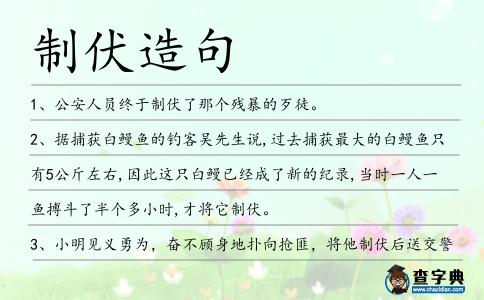 制伏造句