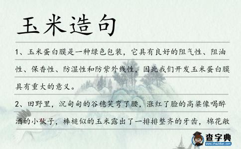 玉米造句