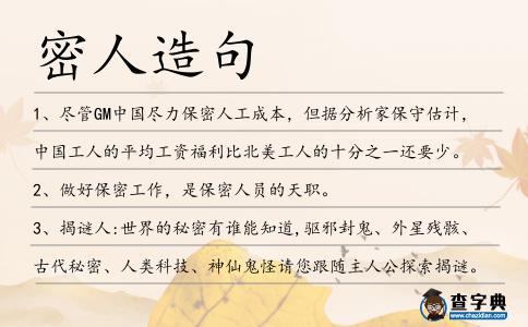 密人造句