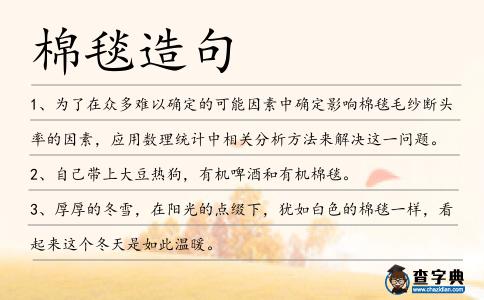 棉毯造句