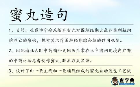 蜜丸造句