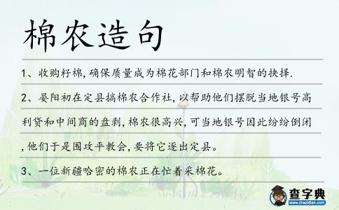 棉農造句