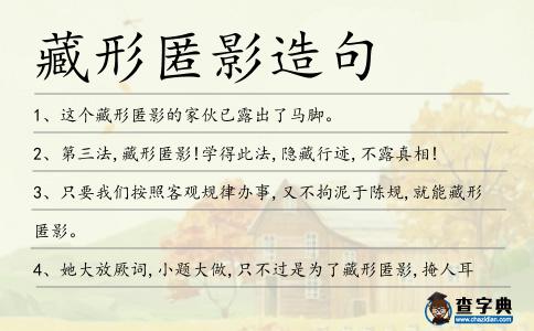 藏形匿影造句