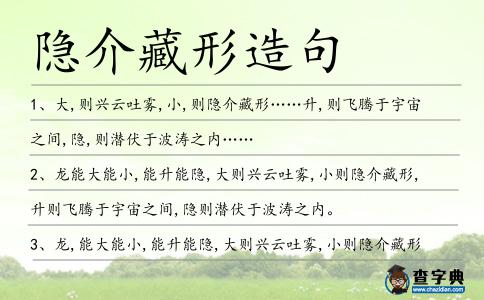 隱介藏形造句