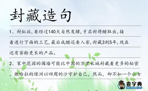 封藏造句