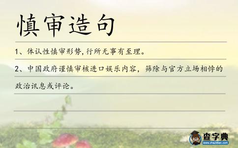 慎審造句