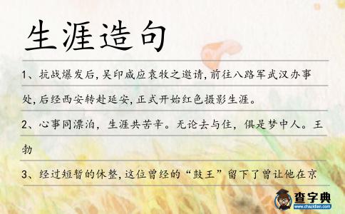 生涯造句
