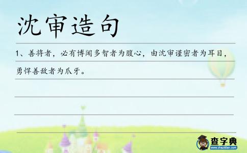 沈審造句