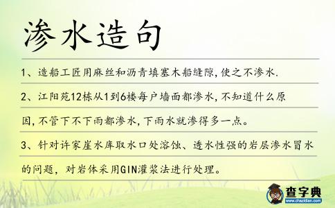 滲水造句