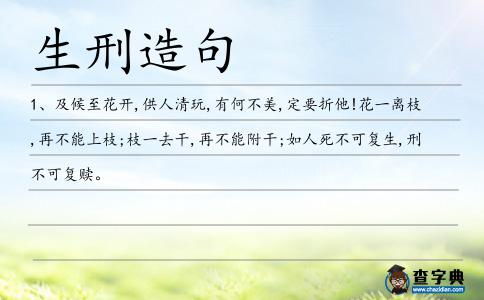 生刑造句