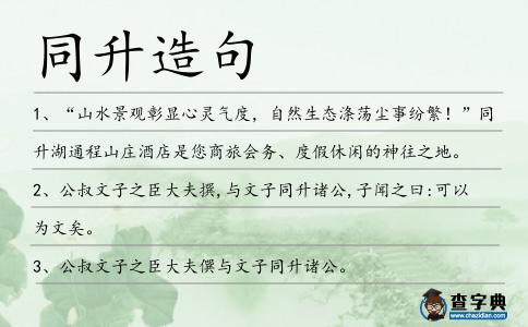 同升造句