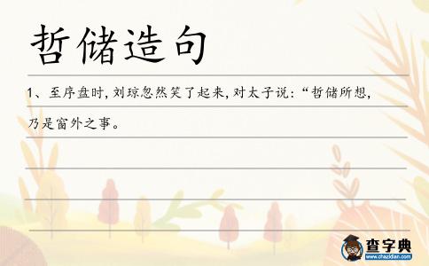 哲儲造句