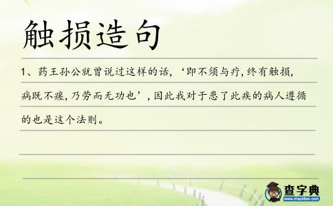 觸損造句