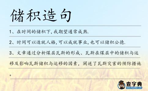 儲積造句