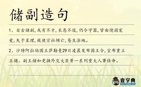儲副造句