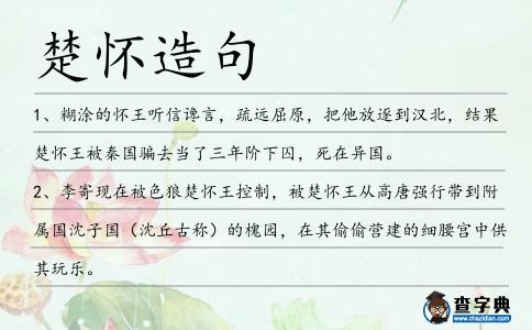 楚懷造句