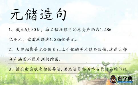 元儲造句