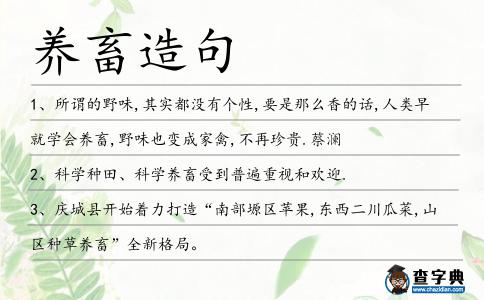 養(yǎng)畜造句