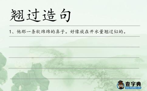 翹過造句
