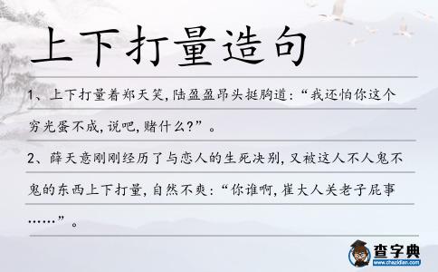 上下打量造句