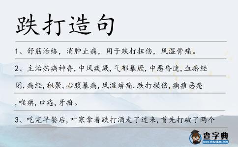 跌打造句