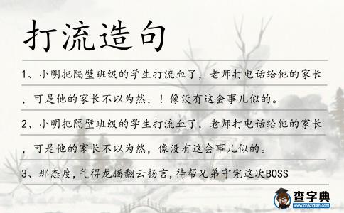 打流造句