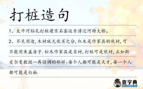 打樁造句