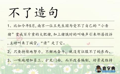 不了造句