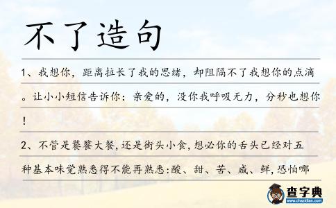 不了造句