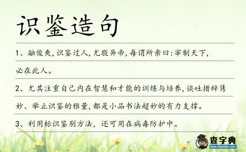 識(shí)鑒造句