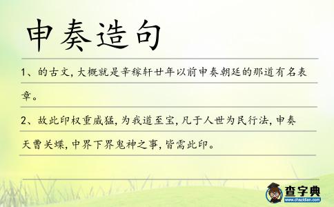 申奏造句