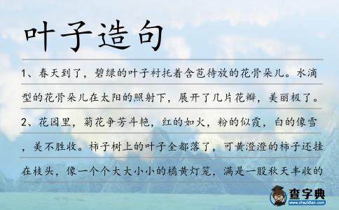 葉子造句