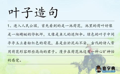 葉子造句