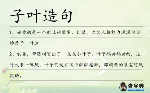 子葉造句