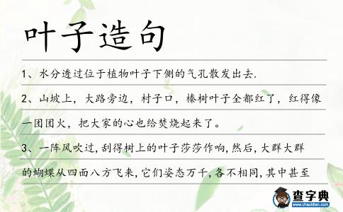 葉子造句