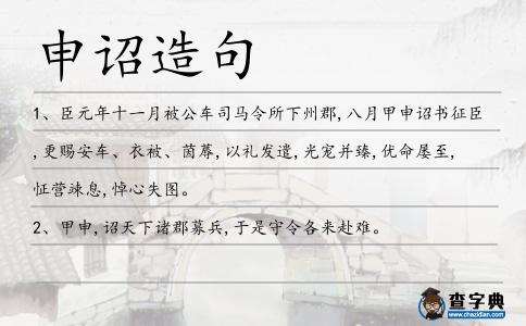 申詔造句