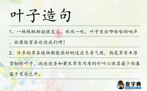 葉子造句