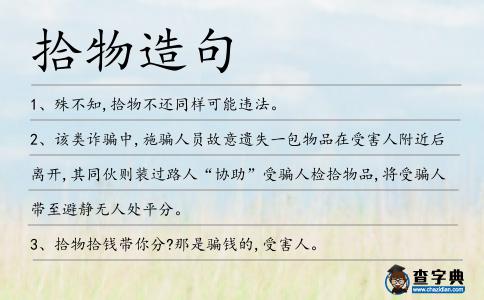拾物造句