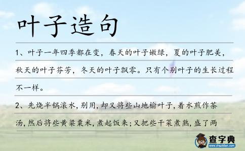 葉子造句